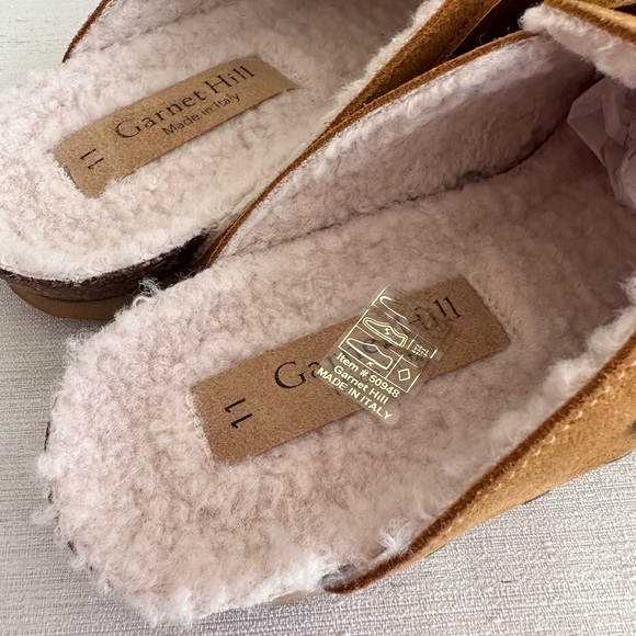 New Garnet Hill Willow Clog Tan Suede Wool Cozy Clogs Women’s 11 - Picture 9 of 13